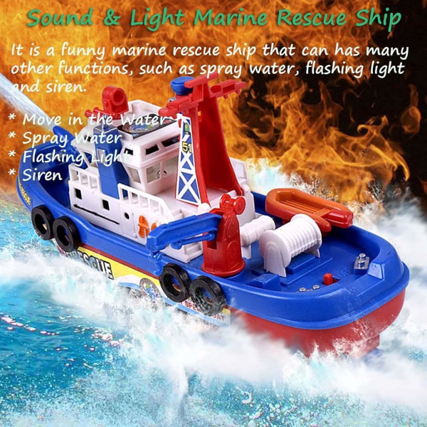 Eldbåtsbadleksak, rolig leksak för brandbekämpningsfartyg Brandskepp