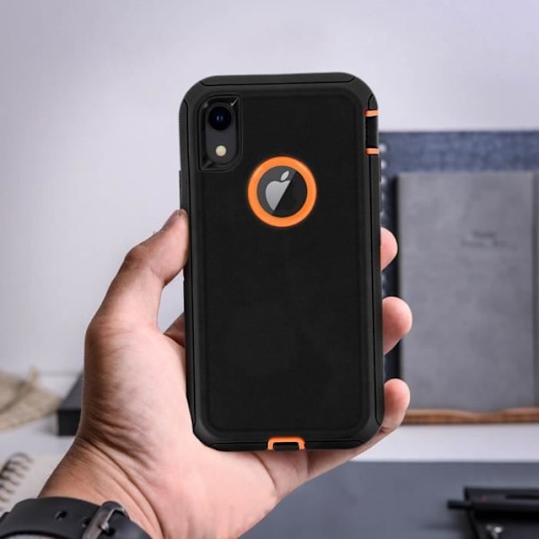 iPhone XR Hårdt Skyddande Flerlagers Stötsäkert Skal - Svart/Orange