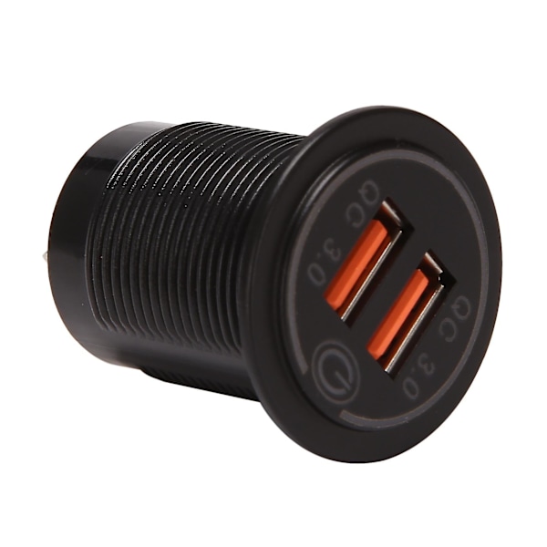 12V USB-uttag, Dubbel QC 3.0 USB-billaddare med strömbrytare, 36W USB Vattentät Strömuttag Snabbladdare