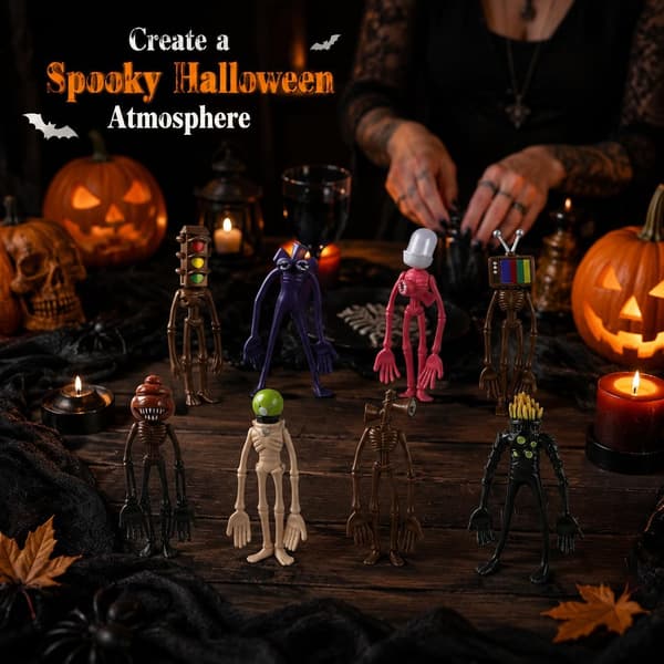 8 x Siren Head Halloween Dekoration Gyser Monster Figur Sæt