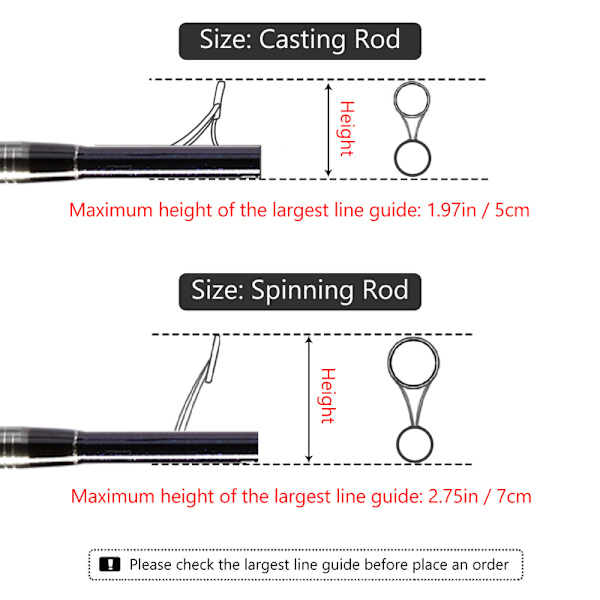 Bassdash Fiske Stang Etui Beskyttende Stang Oppbevaring for Casting og Spinning Black White