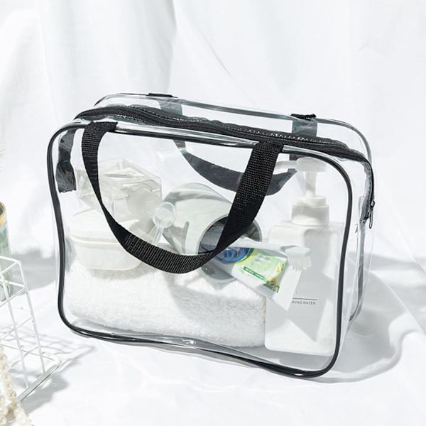 Gennemsigtige Toilettasker, 2 stk Store Opbevaringsmakeuptasker Vandafvisende Transparent Kosmetikposer