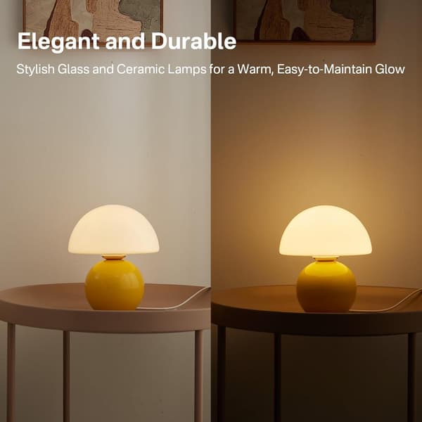 Svampelampe Bordlampe til Soveværelse (Gul) yellow