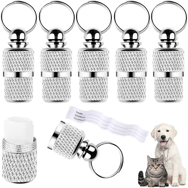 10 pcs Tag Tube Cat ID Tube Dog Address Holder Anti-Lost Pendant Cat Address Mini Address Tags ID Tag for Collar - Suitable for other small animals