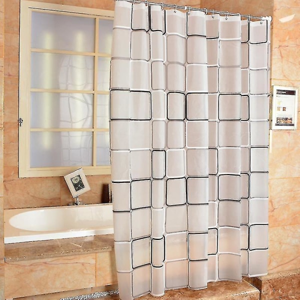 Vattentät Peva duschdraperi med 12 krokar för badrumsbadkar (storlek, färg: B80xh180cm-fast rosa