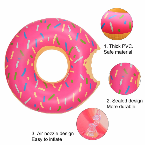 Simring Vuxen Simring Donut Uppblåsbar Simring 120 cm Stora Sommar Vattenleksaker Strandleksak