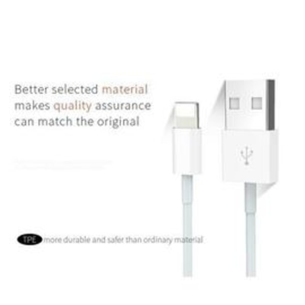iPhone-ladekabelsett med 3 stk, kompatibelt med Apple Lightning-kabel, 2 m, rask lading for iPhone SE 2020, iPhone 11 Pro, X, Xs Max, Xr, 8 Plus, 7 Plus, 6s