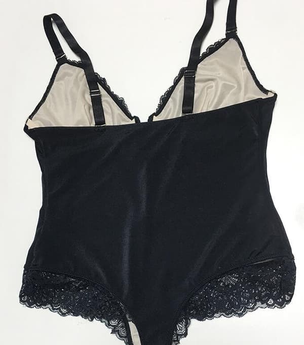 Lace Shapewear Body Dame Tummy Control Bodysuit Hvit White L
