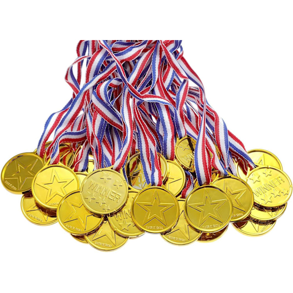 Pack of 100 plastic medals for children, school, sports or mini-Olympic medals