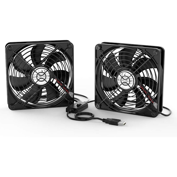 Dobbelt 2 i 1 USB-ventilatorgrill på 120 mm, tre-trins justerbar P