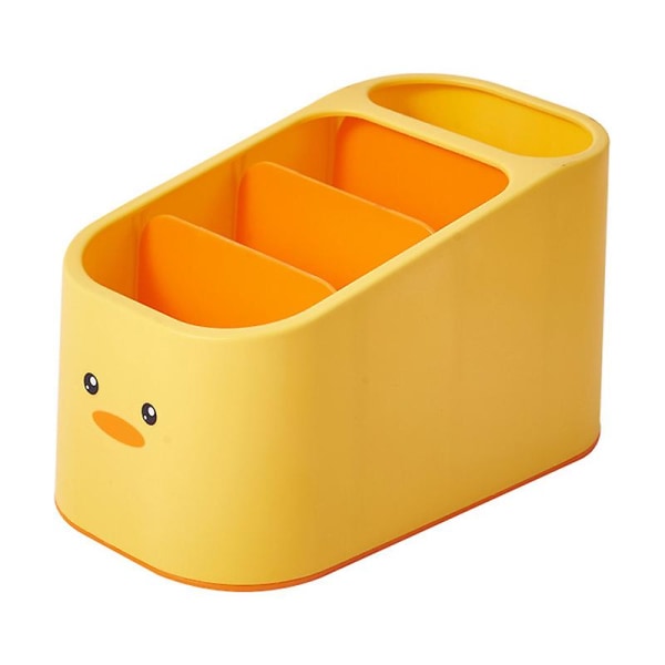 SäilytyslaatikkoMulti-grids kosmeettinen  Söpö keltainen ankka kaukosäätimen pidike 4 ruudukkoa toimistotyöpöytä