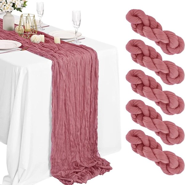 Osteklæde Bordløber Gaze Bordløber MØRK PINK Dark Pink