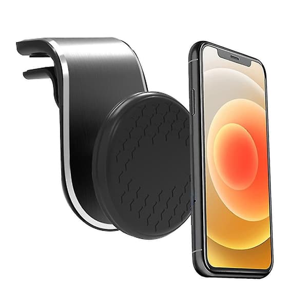 Telefonholder til bil, magnetisk, telefonholder til bilens luftventil (svart)