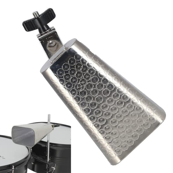Metalkobjælde Galvaniseret Percussionsinstrument med Knop Velegnet til Trommesæt 15.5x10x6.5cm