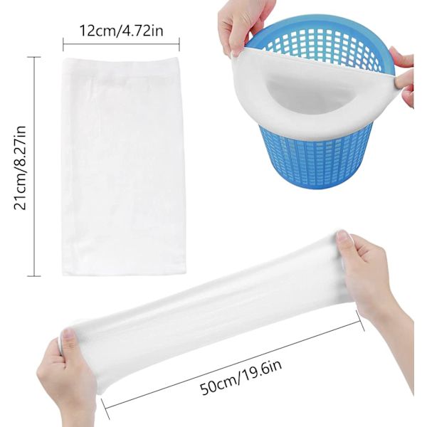30 stk bassengskimmer sokker, perfekte filterbeskyttere bassengskimmer sokker for filter skimmer kurv, ultra fint mesh skjermforing for bassengkurv