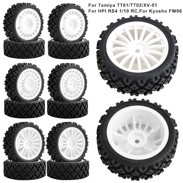 4st RC bilhjul däck för Tamiya TT01/TT02/XV-01 3
