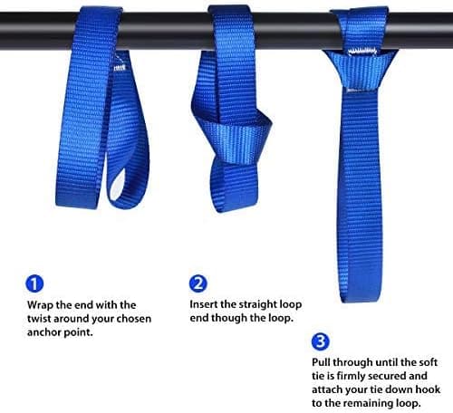 Soft Loops for Tie-Down Straps (8-Pack) 816 kg Load Capacity, 2177 kg Break Strength, Heavy Duty Tie-Down Loops for Securing ATV UTV Motorcycles Scooters
