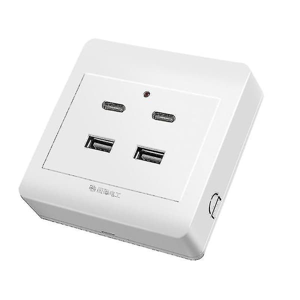 USB Vägguttag Typ C USB Väggladdare Uttag 18W 220V USB Uttag Kontakt 4 4 concealed