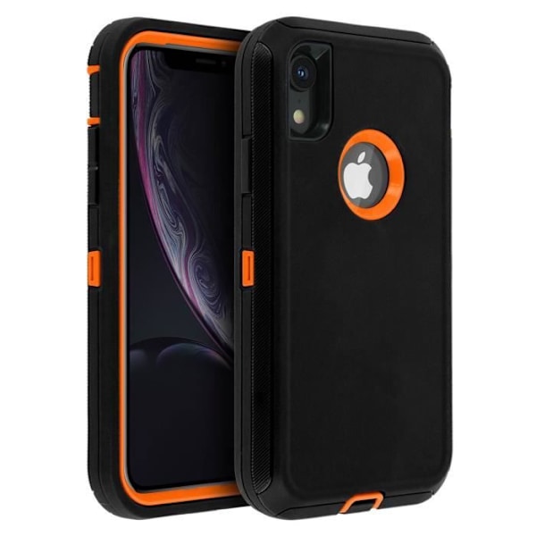 iPhone XR Hårdt Skyddande Flerlagers Stötsäkert Skal - Svart/Orange