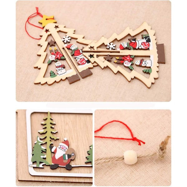 Christmas tree decorations Christmas decoration wooden pendant