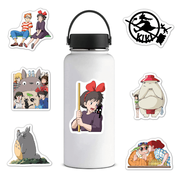 Studio Ghibli -tarrasetti, 100 kpl vinyyliä, vedenkestäviä anime-tarroja kannettavalle tietokoneelle, rullalaudalle, vesipullolle lapsille ja aikuisille