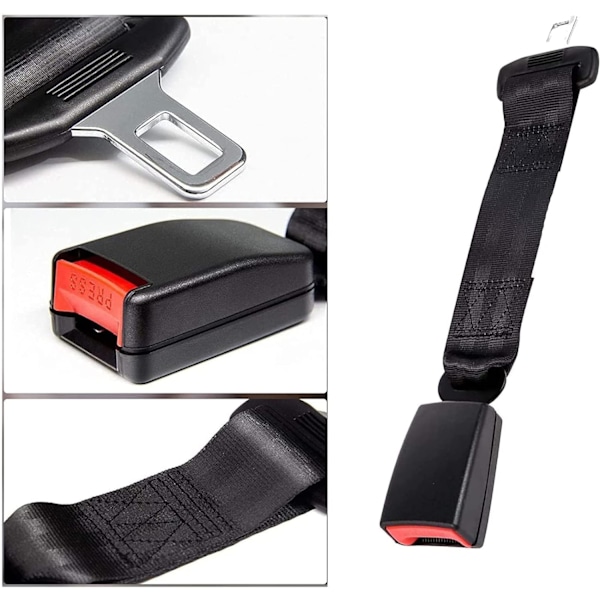 2 stk. bælteforlænger/bælteforlænger/sikkerhedsseleklips - justerbar 26-80cm (36cm)