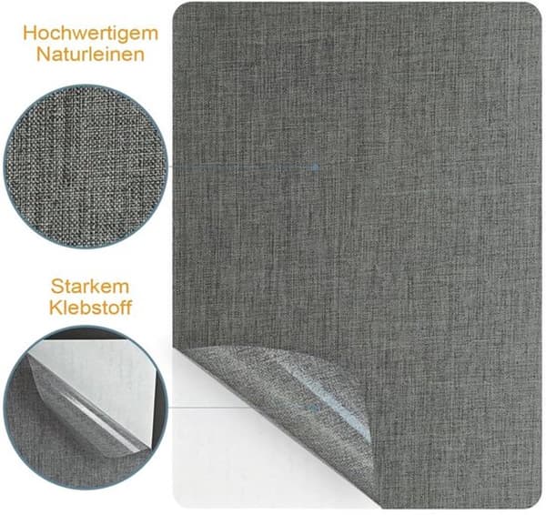 2 stk. selvklæbende lapper til tekstilreparation - Mørkegrå - Til sofa, telt, møbler, bilsæde - 20 x 28 cm