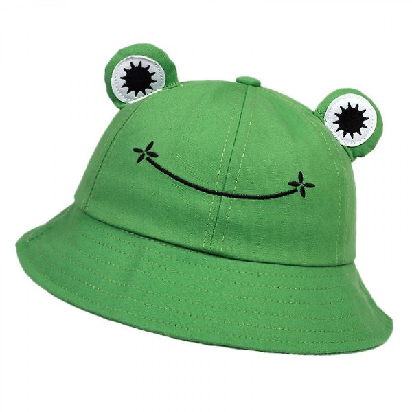 Barn Groda Hatt Söt Groda Hatt Bomullsmössa Rolig hatt Bucket Hat Pojkar Flickor (Grön)