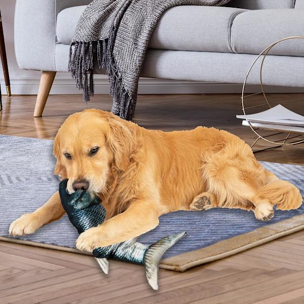 Fladdrande Fisk Elektrisk Rörlig Hundfisk Leksak, Realistisk Fladdrande Fisk Gungande Hundleksak, Hundleksaker Interaktiva Husdjursleksaker för Hundträning, Liten och Medelstor