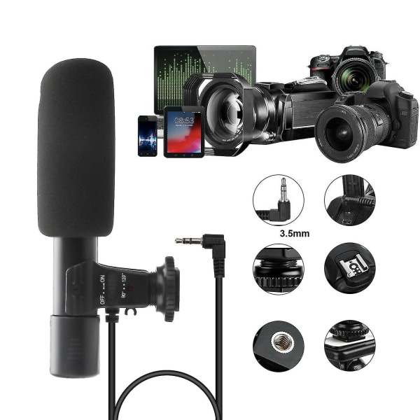 Mikrofon til Canon Nikon Dslr-kamera Dv-videokamera Telefon