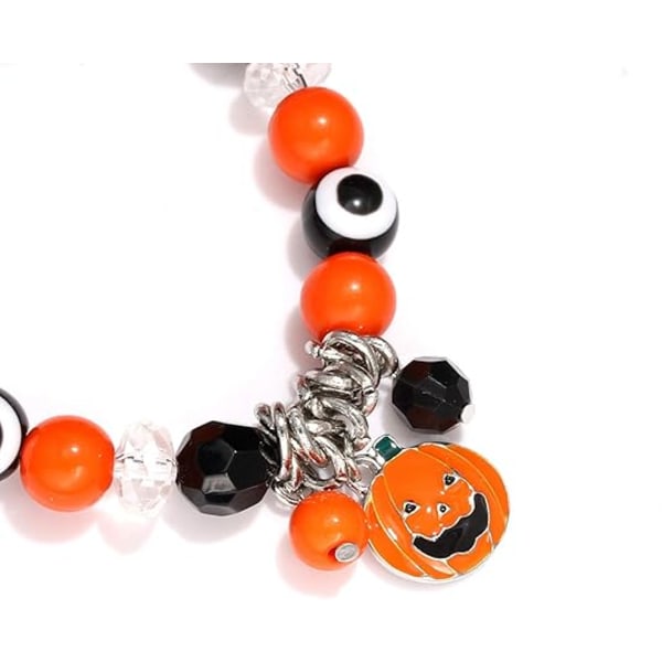 Halloween-armbånd med spøkelse, gresskar, bryter-sjarmarmbånd, gaver, elastiske perlearmbånd for kvinner Style B