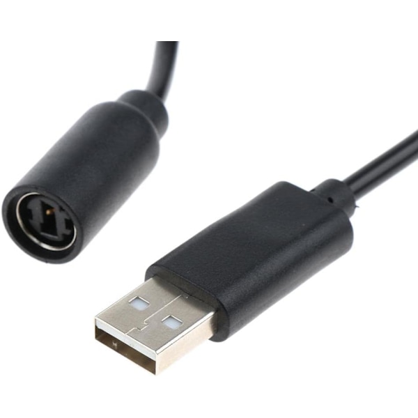 perfk Pelikonsoli USB-muunninsovittimen kaapeli irrotettava kaapeli Xbox 360 -ohjaimelle, musta/harmaa - musta