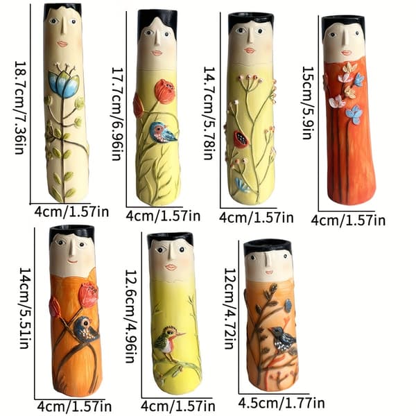 Kreative ansiktsknoppvaser Håndlaget Boho Små vaser for blomster Gårdshusrom Hjemmeinnredning Bud Vase E