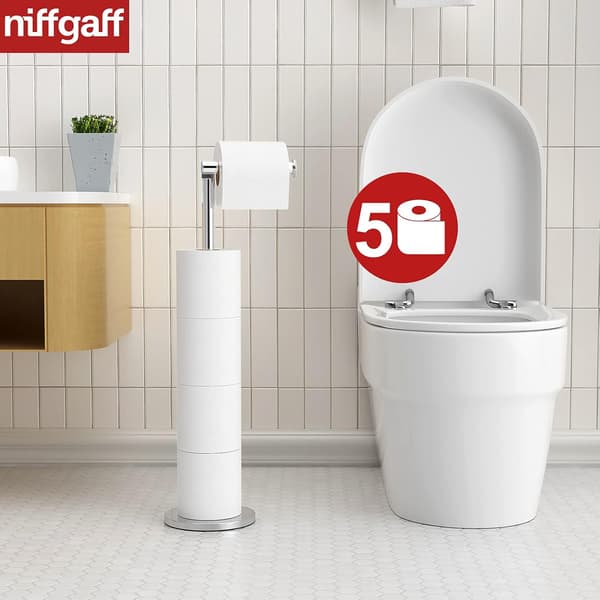 Fritstående Toiletpapirholder Foldbar Papirholder Rustfrit Stål Badeværelsesstativ