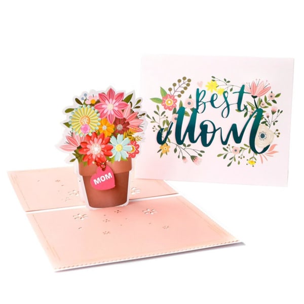 Uusi trendi 3d äitienpäivä ponnahduskortit Kauniit kukkakortit Vuosipäivän lahjakortit Kiitos onnittelukortit äidille E