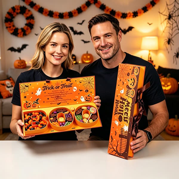 Halloween presentförpackning Kreativa julförpackningar Semesterpresentlådor för snacks Halloween gift box OPP bag
