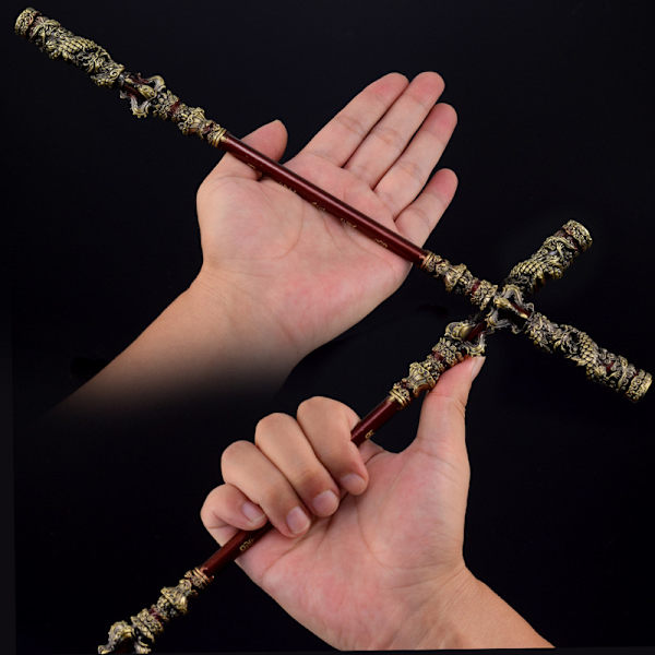 Svart Myt Wukong spel kringutrustning 35CM Monkey King Ruyi Golden Hoop full metal hantverk prydnader modell