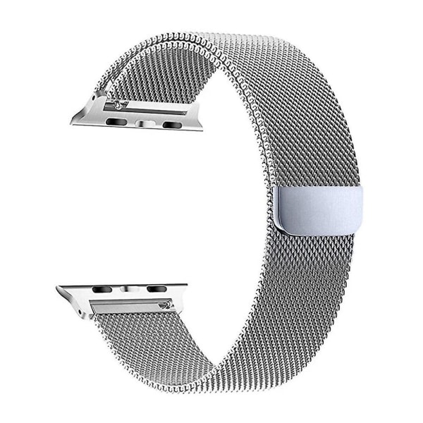 Vaihdettava ruostumattomasta teräksestä valmistettu kelloranneke Milanese Magnetic Watch Watch , joka on yhteensopiva Apple Watch kanssa 2/3/4/5/6/se 38/40mm Hopea Hopea 38-40mm