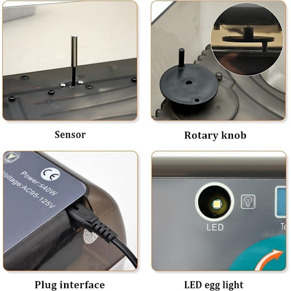 HHD 12 intelligent automatisk kycklinginkubator ny hushålls mini-typ automatisk äggvändande fågelinkubator_xx