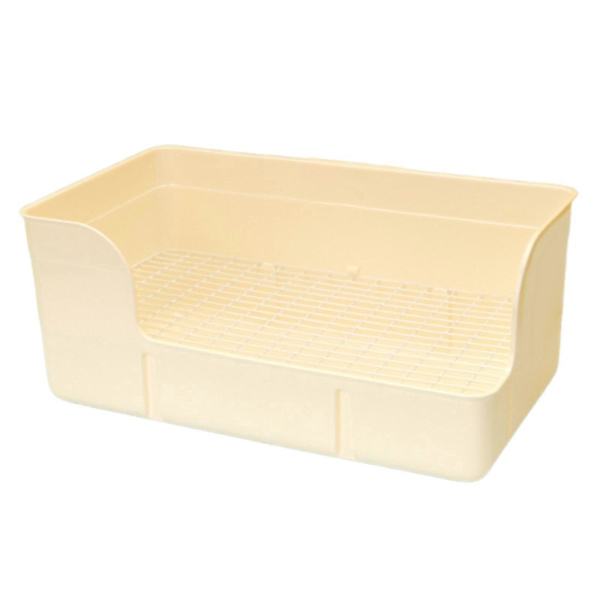 Kanintoalett, rektangulär, tillbehör för djurbadrum Beige
