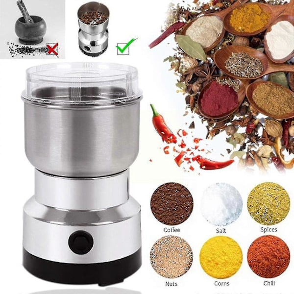 Elektrisk Kaffekvarn 150w 220v Kök Spannmål Bönor Malning Kaffe Hem Nötter Multifunktionell Bönkryddor Maskin Malning F0e0 Tingquan Sh[YJD]_xx US
