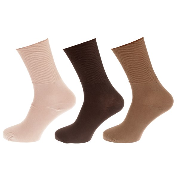 Universal Textiles Dame/Dame Bambus Diabetes Wellness Sokker Mørk Brun/Lys Brun/Beige Dark Brown/Light Brown/Beige 4-8 UK