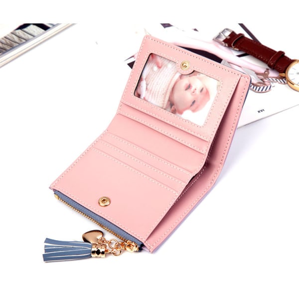 Naisten lompakko Pieni Kompakti Lompakko Bifold, RFID Lompakko Luottokorttikotelo Mini Bifold Pocket Lompakko (musta)