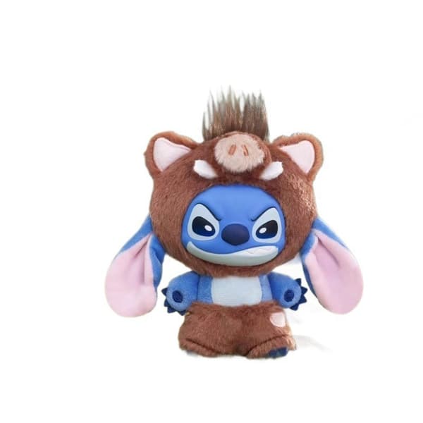 Stitch Wild Series Plys Blind Box, Jungle Dyre Simulation Vinyl Samlelegetøj Grey Wolf