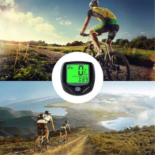 Trådløs vandtæt cykelcomputer med speedometer og kilometertæller