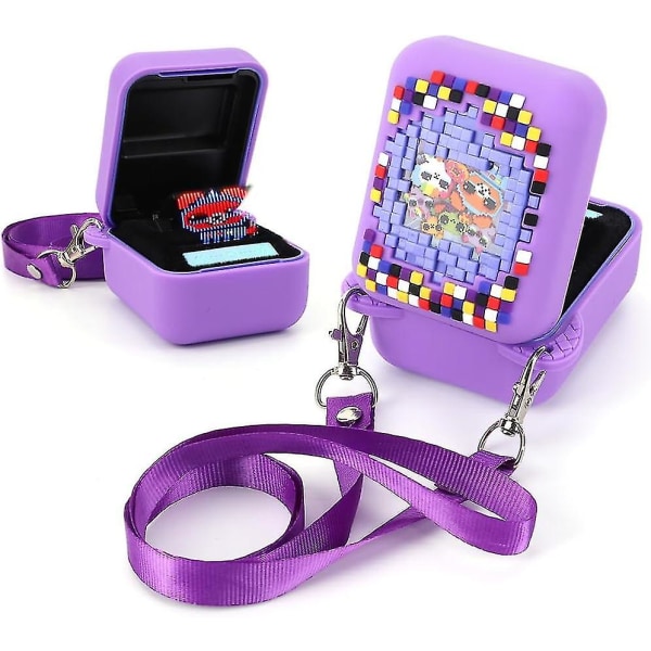 Case Bitzeesin interaktiiviselle digitaaliselle lemmikkilelulle, suojaava iholaukku kaulanauhalla Bitzee Virtual Electronic Pets -tarvikkeita varten Purple