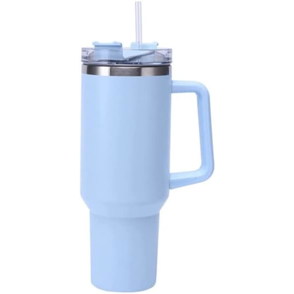 Tumblers cup with straw, lid and handle, 1200 ml coffee cup mug