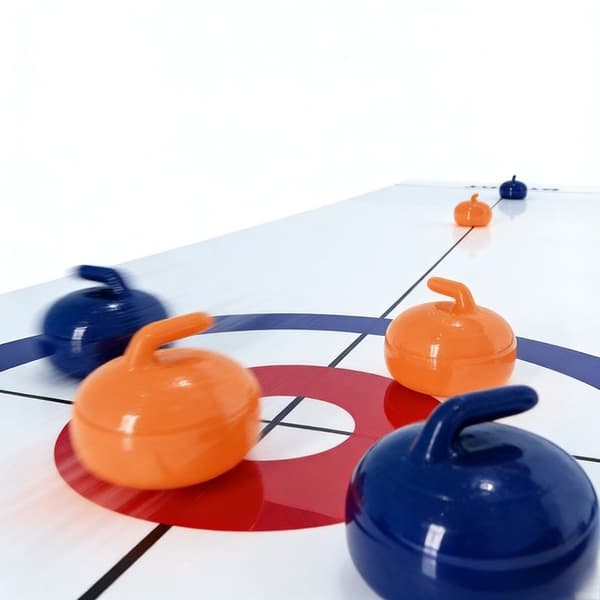 Mini Bordcurlingspil med 8 Sten Desktop Curling Game