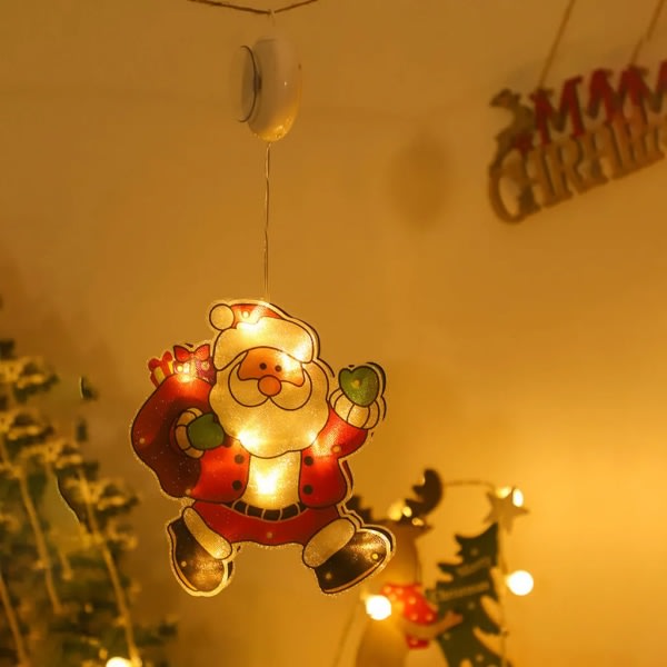 Christmas Pendel String Light Sugekopp Julepynt Lys Rom Vitrineskap Gardin Hengelys