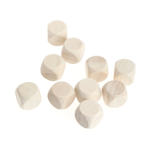 10 stk./pakke Træterninger 6-sidede terninger (10 mm 12 mm 14 mm 16 mm 18 mm) 0.02 10mm